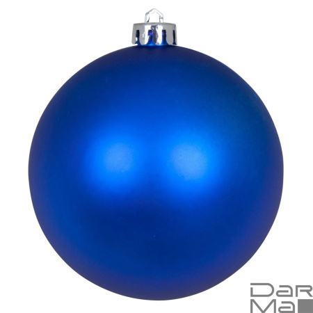 Елочный пластиковый шар 15см Синий матовый