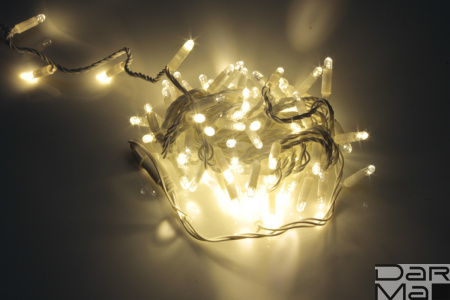 LED-PLS-100-10M-240V-WW/W-F-W/O, Бел.Т/бел.Т флэш на бел.пр., соед.(без силового шнура) С КОЛПАЧКОМ