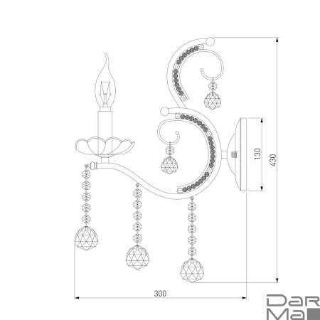 Бра Eurosvet Brezza 10107/1 глянцевый белый/прозрачный хрусталь Strotskis