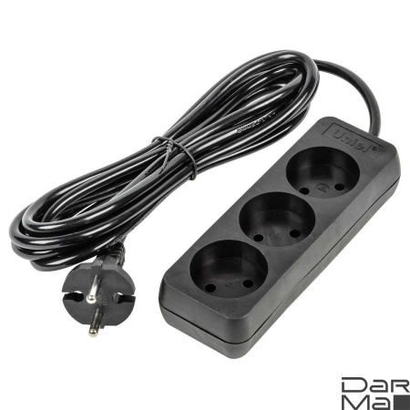 Удлинитель Uniel Ultra 3гн х 3м б/з S-CU3-3 Black UL-00009983