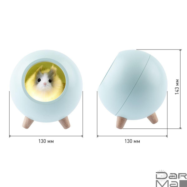 Светильник-ночник ЭРА Хомяк зеленый NLED-468-1W-GR Б0052817
