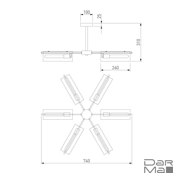 Потолочная люстра Eurosvet Trompeta 70144/6 хром