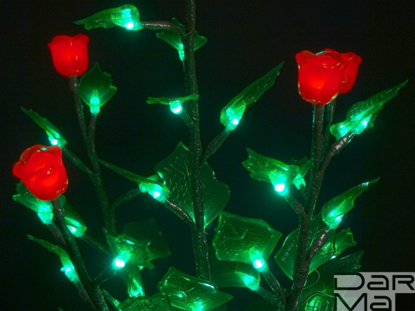 IMD-008 LED Куст розы в горшке,0,6 м., кр.