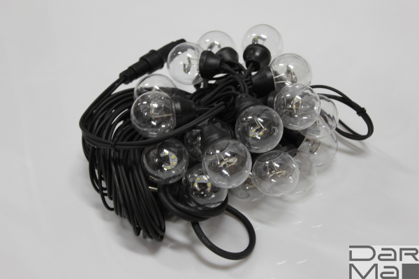 LED-2BLR-2835-50CM-10M-240V-W/BL, Белт-лайт с лампами белый холодный/черный пр.