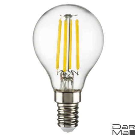 Лампа светодиодная филаментная Lightstar LED Filament E14 6W 3000K грушая прозрачная 933802