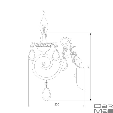 Бра Eurosvet 10009/1 золото с белым