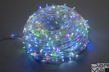 Клип Лайт 100м Мульти 1000 LED ФИКСИНГ шаг 10 см прозр. пров.100 м  БЕЗ КОЛПАЧКА