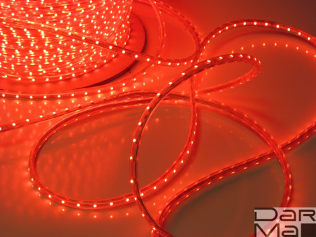 Светодиодная лента LT-2W-3528-60L-100M-240V-R красный, 6*9мм