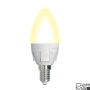 Лампа светодиодная диммируемая Uniel E14 7W 3000K матовая LED-C37 7W/3000K/E14/FR/DIM PLP01WH UL-00004296