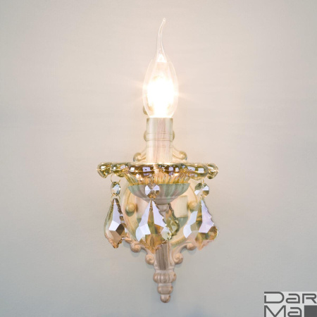 Бра Eurosvet 3281/1 белый с золотом/тонированный хрусталь Strotskis