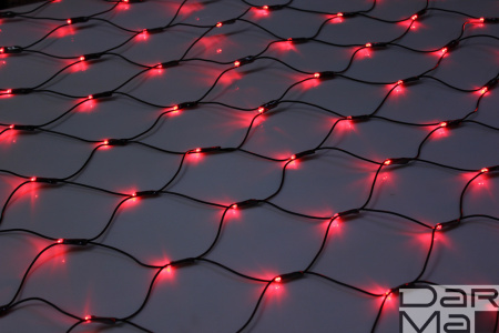 LED-SNL-288-C-2*1,5M-240V-R/BL КРАСНЫЕ LED на чернoм проводе, с контроллером, соединяемая