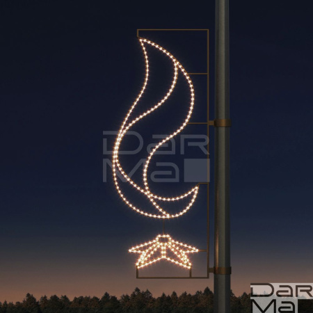 Светодиодная консоль DarMa "Вечный огонь 2" на металлокаркасе, цвет:WW, 170см х 70см, 220 В