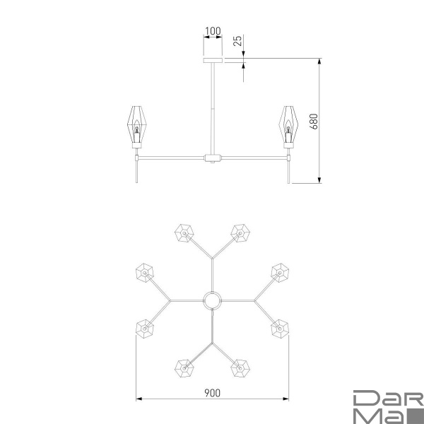 Потолочная люстра Eurosvet Prism 60143/8 хром