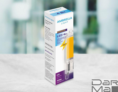 Лампа светодиодная филаментная Ambrella light G9 4W 4200K прозрачная 204532