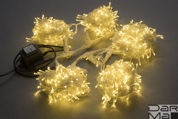 LED-PLS-200*5-20M-24V-WW/C-F(WW) 5 нит белый теплый c белым теплым FLASH на прозр. пров.