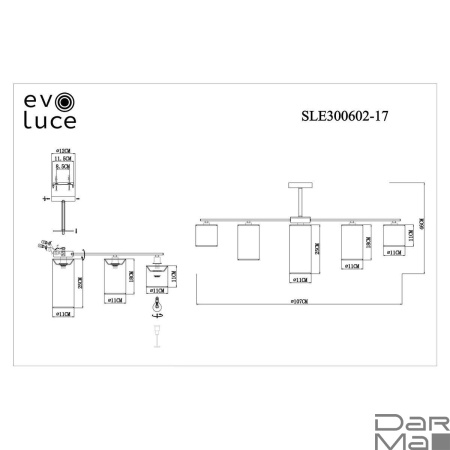 Потолочная люстра Evoluce Essenza SLE300602-17