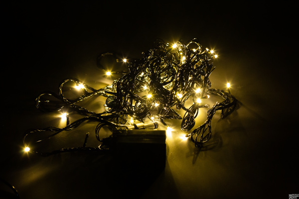 Гирлянда LED ""Стринг Лайт"",10м Белая теп,8,8W,100LED (шаг 10см ), соед. До 10 шт F-SL-010-WW "