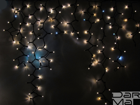 LED-RPLR-512-4X1M-240V-WW+W Flash-холодный белый,  белые теплые светодиоды на чёрном проводе