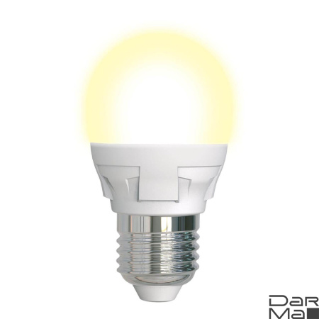 Лампа светодиодная диммируемая Uniel E27 7W 3000K матовая LED-G45 7W/3000K/E27/FR/DIM PLP01WH UL-00004303
