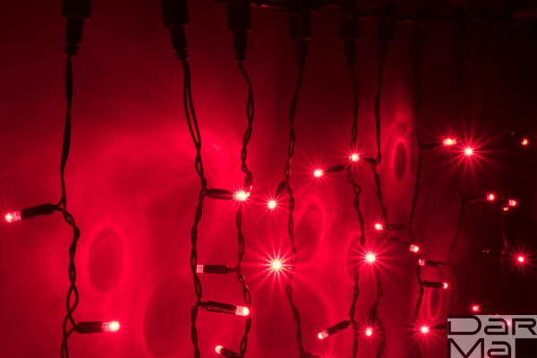 LED- PLS-1920-240V-2*1,5М-R/BL-F (красные светодиоды/черный пр) Flash