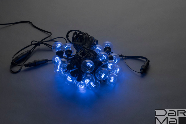 LED-2BLR-40CM-10M-240V-B, Белт-лайт с лампами, синий/черный пр.