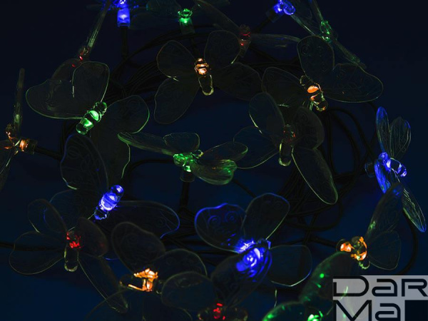 Гирлянда на солнечных батареях Uniel Бабочки USL-S-129/PT4000 Butterflies UL-00006557