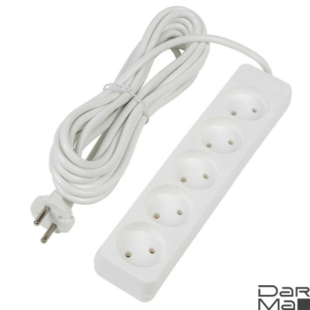 Удлинитель Uniel Ultra 5гн х 5м б/з S-CU5-5 White UL-00009991