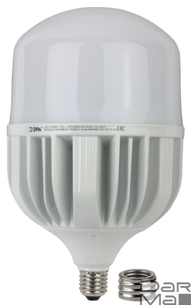Лампа светодиодная сверхмощная ЭРА E27/E40 120W 6500K матовая LED POWER T160-120W-6500-E27/E40 Б0049104 