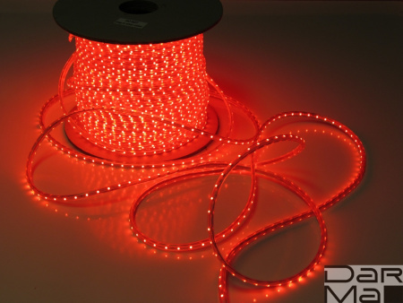 Светодиодная лента LT-2W-3528-60L-100M-240V-R красный, 6*9мм