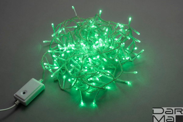 LED-BW-200-20M-240V-S-G, зеленая на прозрачн пров