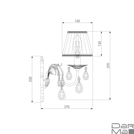 Бра Eurosvet 3637/1 белый с золотом/прозрачный хрусталь Strotskis