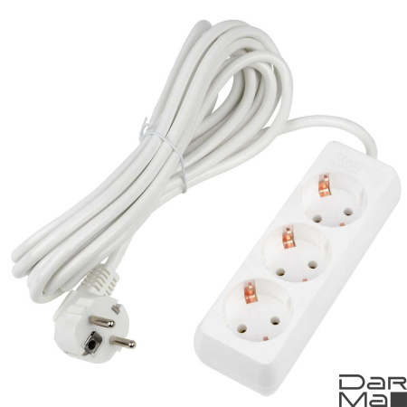 Удлинитель Uniel Ultra 3гн х 5м с/з S-GCU3-5 White UL-00010002