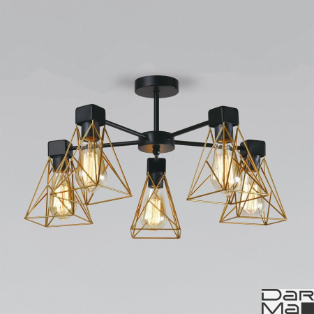 Потолочная люстра Eurosvet Trappola 70107/5 черный/латунь