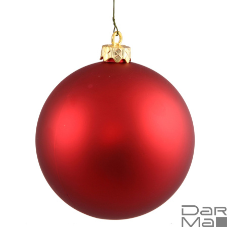 Елочный пластиковый шар 15см Красный матовый