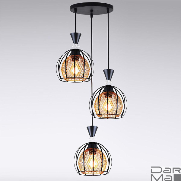 Подвесная люстра Reluce 03061-0.9-03 BK+GOLD