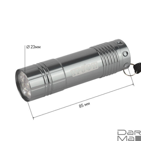 Карманный светодиодный фонарь ЭРА Трофи от батареек 85х23 60 лм TM9 Б0002225