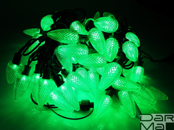 LED-PL-C9-8-G-220V-18-G, 20м, 96 LED, зелёный