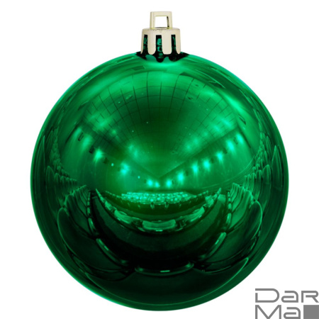 Елочный пластиковый шар 30см Зеленый глянцевый