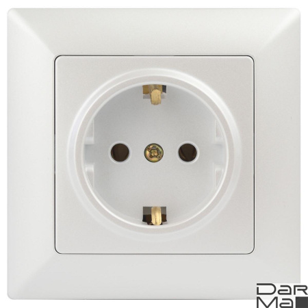 Розетка ЭРА Intro Solo Schuko 2P+E 16A 250V перламутровый 4-202-06 Б0053654