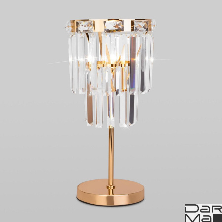 Настольная лампа Eurosvet Elegante 01136/1 золото/прозрачный хрусталь Strotskis