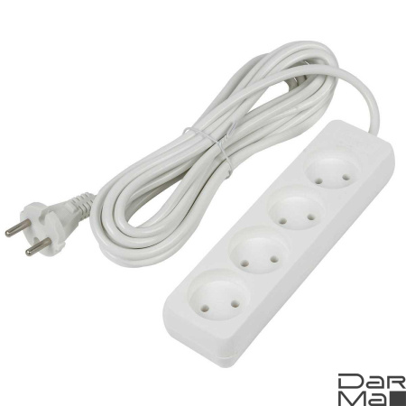 Удлинитель Uniel Ultra 4гн х 5м б/з S-CU4-5 White UL-00009989