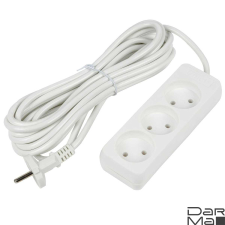 Удлинитель Uniel Ultra 3гн х 5м б/з S-CU3-5 White UL-00009984