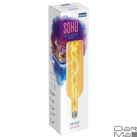 Лампа светодиодная Uniel E27 5W золотой LED-SF21-5W/SOHO/E27/CW GOLDEN GLS77GO UL-00010070