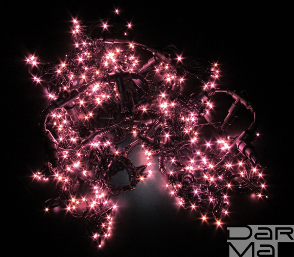 LED- PL-3720-2*3M-240V-P/BL-T (розовые светодиоды/черн пр)