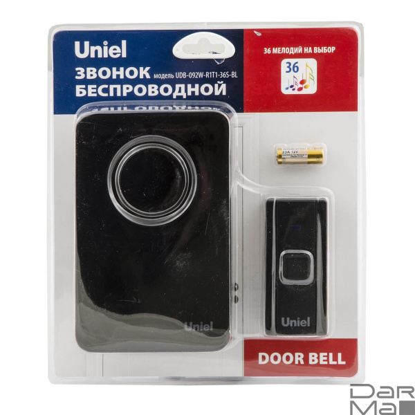 Звонок электронный Uniel UDB-092W-R1T1-36S-BL UL-00006437