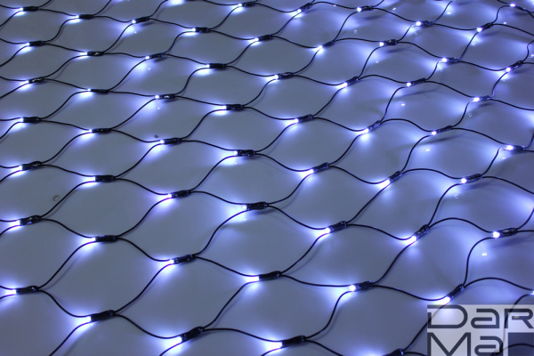 LED-SNL-288-C-2*1,5M-240V-W/BL БЕЛЫЕ LED на чернoм проводе, с контроллером, соединяемая