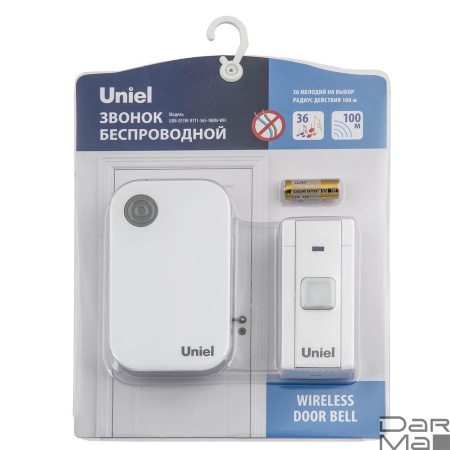 Звонок беспроводной Uniel UDB-013W-R1T1-36S-100M-WH UL-00006432