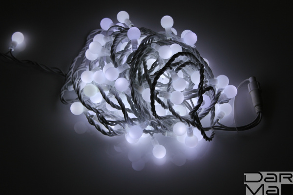 LED-PLR-100-15M-25MM-240V-W/WH -W/O белая/белый провод, соединяемая (без силового шнура) шарик D25
