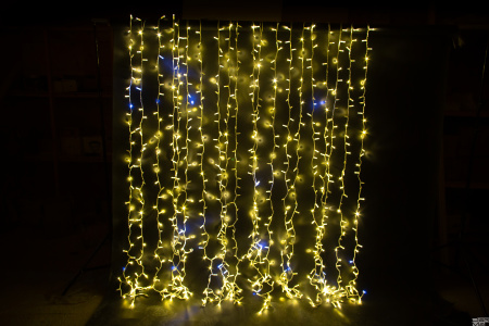 Светодиодная гирлянда ""Занавес"" 2х3 БЕЛЫЙ ТЕПЛЫЙ ФЛЭШ белый провод КАУЧУК 760 LED "