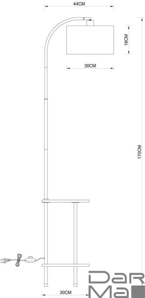 Торшер Arte Lamp Combo A4055PN-1BK